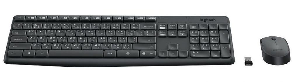 Logitech MK235 Devanagari(Hindi) Wireless Keyboard and mice Combo (Black)