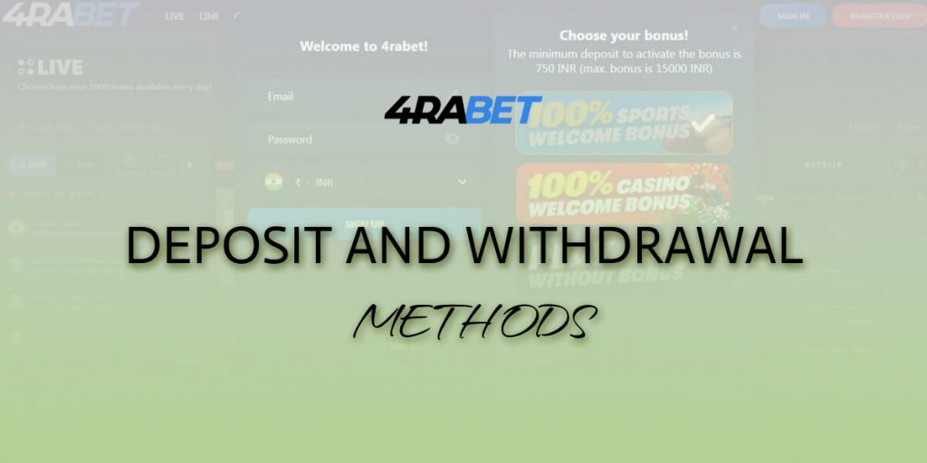 4Rabet Deposit and withdrawal methods